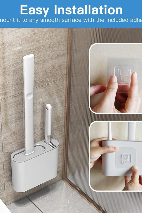 Wall Mounted Silicone Toilet Brush Set