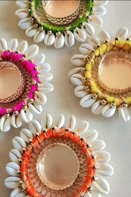 Cowrie Shell Design Tealight Holder Pack of 2