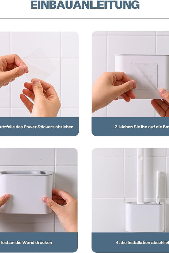 Wall Mounted Silicone Toilet Brush Set