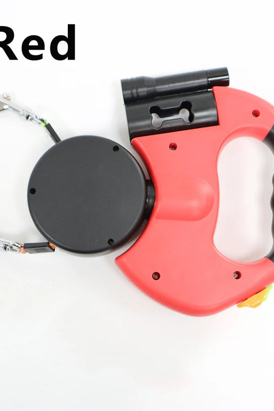 Retractable Dual Doggie Leash with LED Light