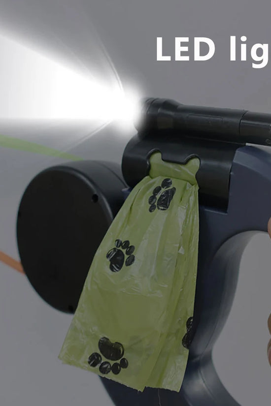Retractable Dual Doggie Leash with LED Light