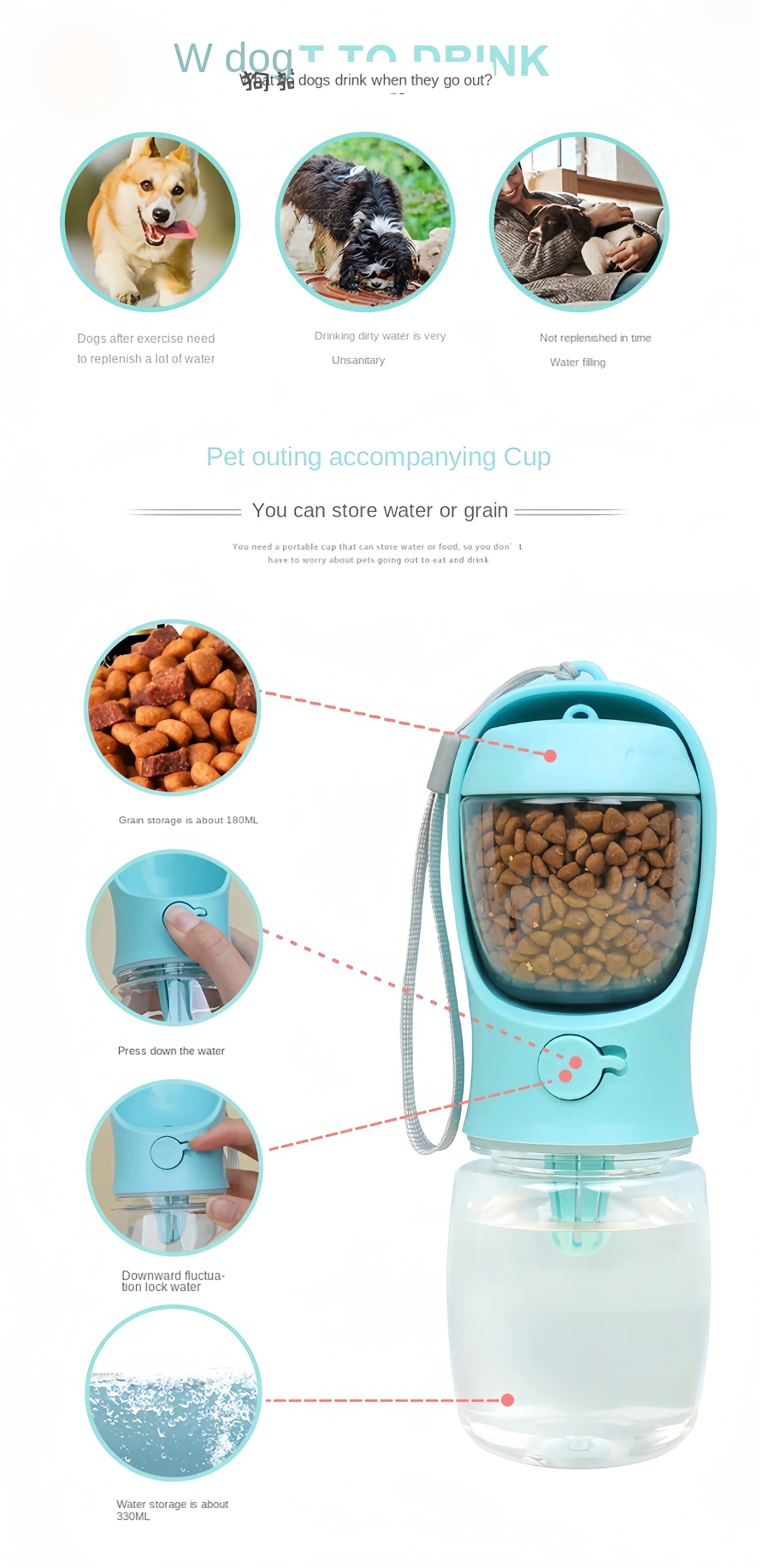 Portable Dog Cat Water Bottle