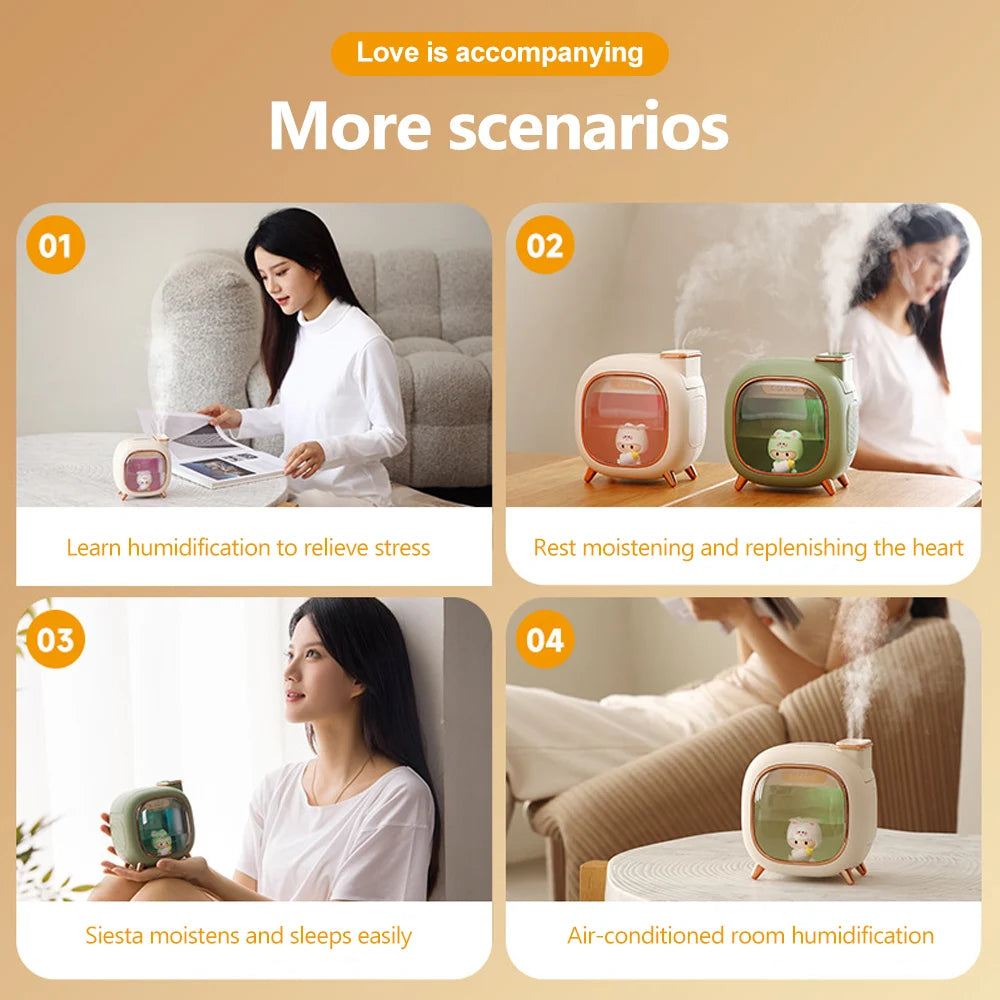 Cartoon Dolls Ultrasonic Air Humidifier 500ML